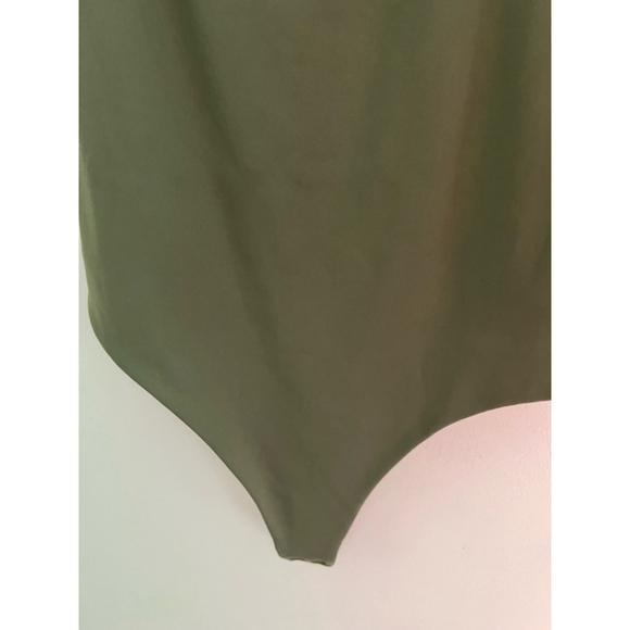 Nuuds Cami Bodysuit XXL Olive Green Spaghetti Strap Adjustable Minimalist - Picture 5 of 12